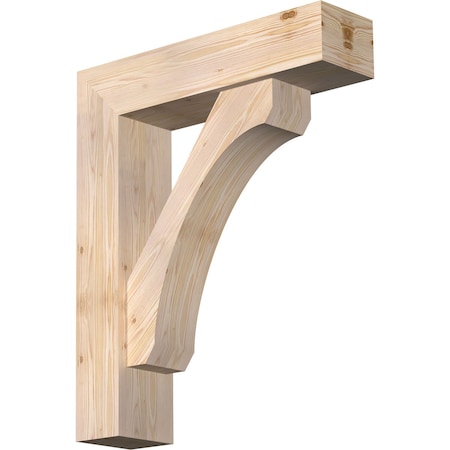 Ekena Millwork Legacy Block Smooth Bracket w/ Offset Brace, Douglas Fir, 7 1/2"W x 30"D x 36"H BKT0806X30X36LEC05SDF